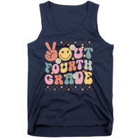 Groovy Last Day Of School 4th Grade Peace Out Fourth Grade Tank Top