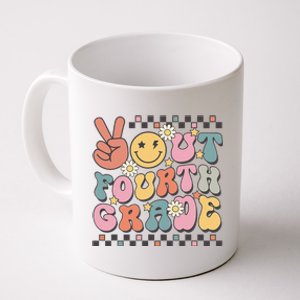 Groovy Last Day Of School 4th Grade Peace Out Fourth Grade Coffee Mug