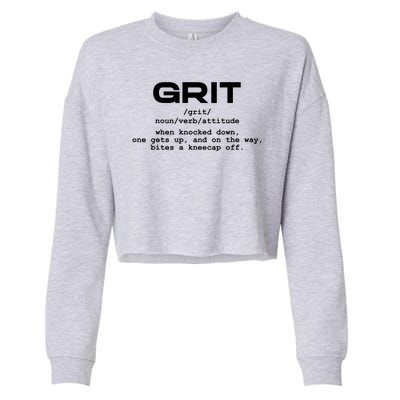 Grit Lions Definition Funny Detroit City Cropped Pullover Crew