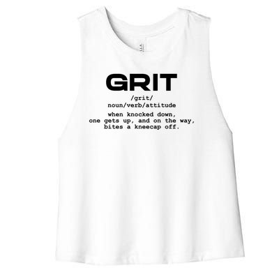 Grit Lions Definition Funny Detroit City Women's Racerback Cropped Tank