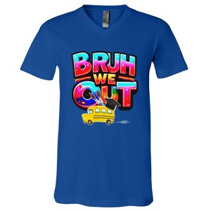 Grad Last Day Of School Farewell Party Bruh We Out Gift V-Neck T-Shirt