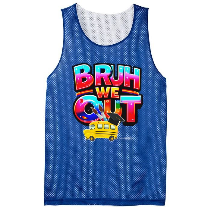 Grad Last Day Of School Farewell Party Bruh We Out Gift Mesh Reversible Basketball Jersey Tank