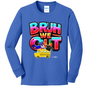 Grad Last Day Of School Farewell Party Bruh We Out Gift Kids Long Sleeve Shirt