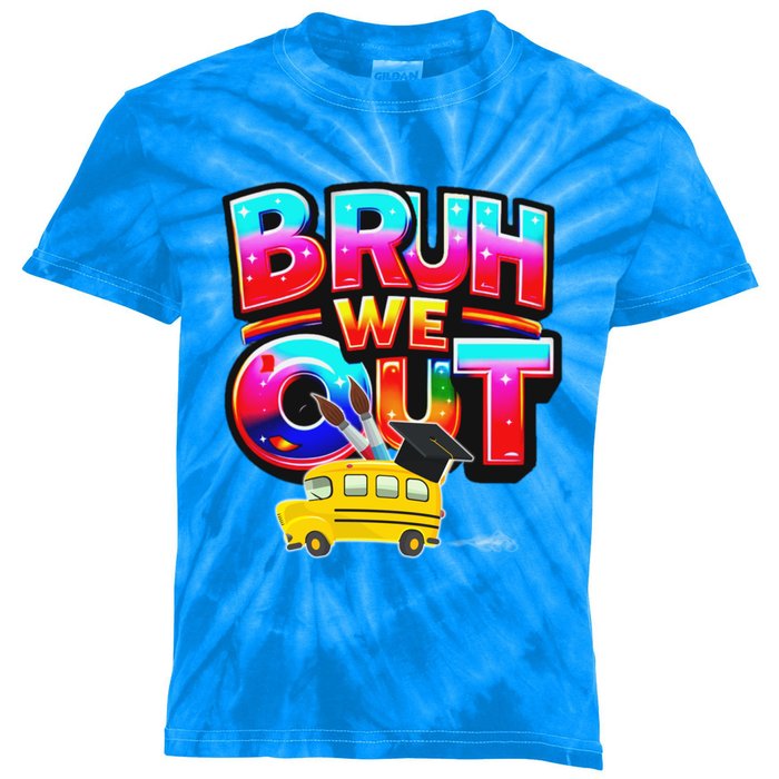 Grad Last Day Of School Farewell Party Bruh We Out Gift Kids Tie-Dye T-Shirt