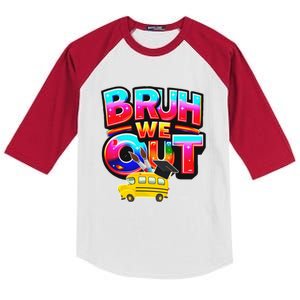 Grad Last Day Of School Farewell Party Bruh We Out Gift Kids Colorblock Raglan Jersey