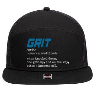 Grit Lions Definition Funny Detroit City 7 Panel Mesh Trucker Snapback Hat