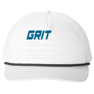 Grit Lions Definition Funny Detroit City Snapback Five-Panel Rope Hat