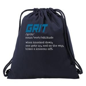 Grit Lions Definition Funny Detroit City Drawstring Bag