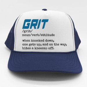 Grit Lions Definition Funny Detroit City Trucker Hat