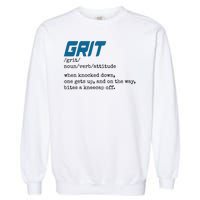 Grit Lions Definition Funny Detroit City Garment-Dyed Sweatshirt