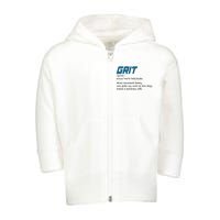 Grit Lions Definition Funny Detroit City Toddler Zip Fleece Hoodie