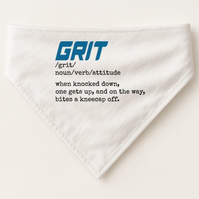 Grit Lions Definition Funny Detroit City USA-Made Doggie Bandana