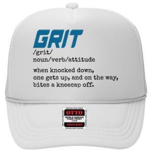 Grit Lions Definition Funny Detroit City High Crown Mesh Back Trucker Hat