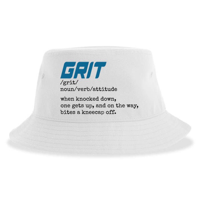 Grit Lions Definition Funny Detroit City Sustainable Bucket Hat