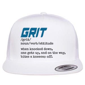 Grit Lions Definition Funny Detroit City Flat Bill Trucker Hat