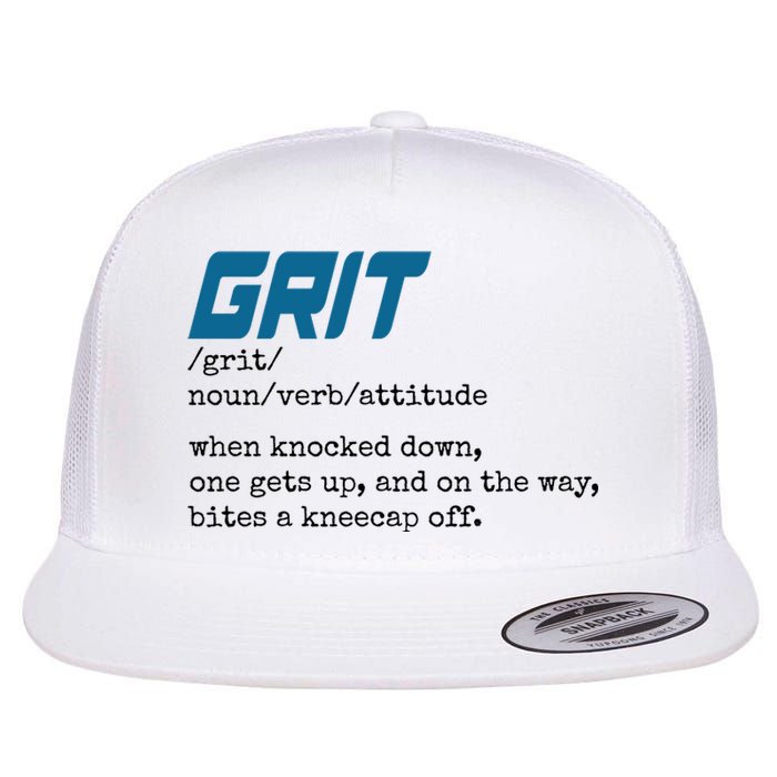 Grit Lions Definition Funny Detroit City Flat Bill Trucker Hat