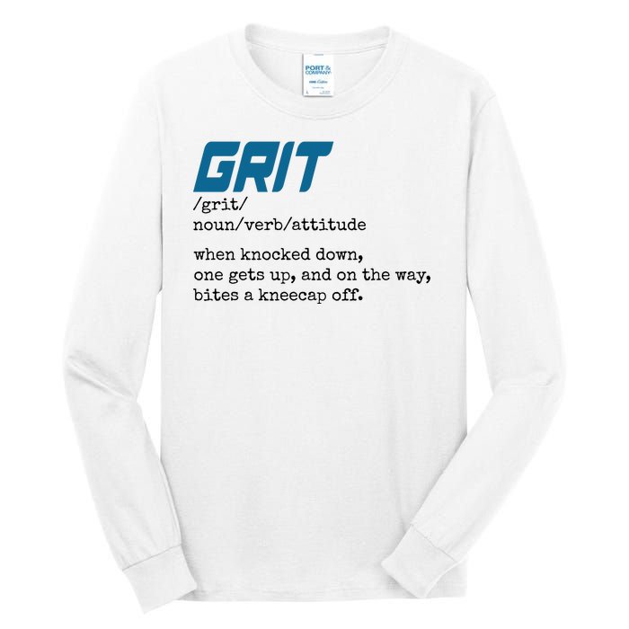 Grit Lions Definition Funny Detroit City Tall Long Sleeve T-Shirt