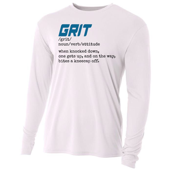 Grit Lions Definition Funny Detroit City Cooling Performance Long Sleeve Crew