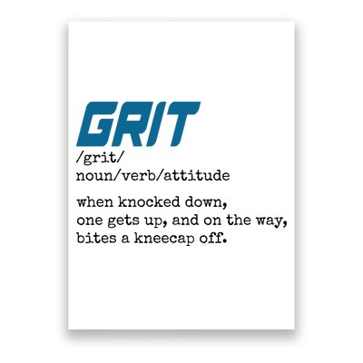 Grit Lions Definition Funny Detroit City Poster