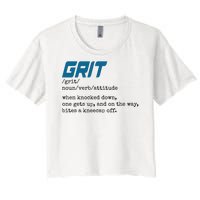 Grit Lions Definition Funny Detroit City Women's Crop Top Tee