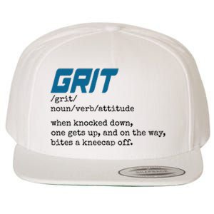 Grit Lions Definition Funny Detroit City Wool Snapback Cap