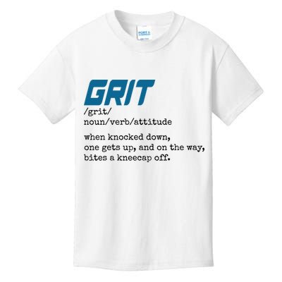 Grit Lions Definition Funny Detroit City Kids T-Shirt