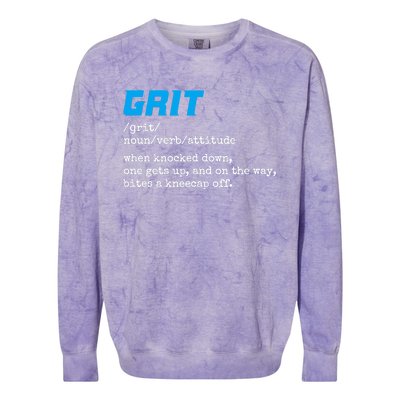 Grit Lions Definition Funny Detroit City Colorblast Crewneck Sweatshirt