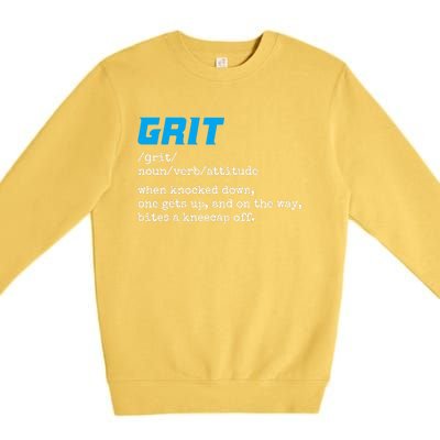 Grit Lions Definition Funny Detroit City Premium Crewneck Sweatshirt