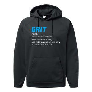 Grit Lions Definition Funny Detroit City Performance Fleece Hoodie