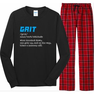 Grit Lions Definition Funny Detroit City Long Sleeve Pajama Set