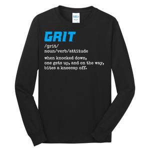 Grit Lions Definition Funny Detroit City Tall Long Sleeve T-Shirt