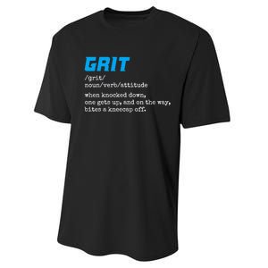 Grit Lions Definition Funny Detroit City Performance Sprint T-Shirt