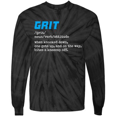 Grit Lions Definition Funny Detroit City Tie-Dye Long Sleeve Shirt