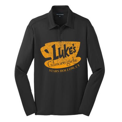 Gilmore LukeS Diner Stars Hollow Distressed Sign Silk Touch Performance Long Sleeve Polo