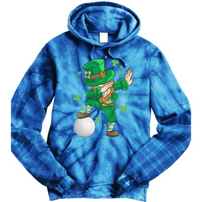 Golf Lover Dabbing Leprechaun Golf St Patrick's Day Gift Tie Dye Hoodie