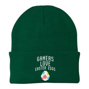 Gamers Love Easter Eggs Pixelated Easter Video Game Gaming Knit Cap Winter Beanie