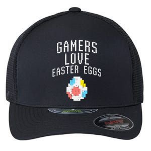 Gamers Love Easter Eggs Pixelated Easter Video Game Gaming Flexfit Unipanel Trucker Cap