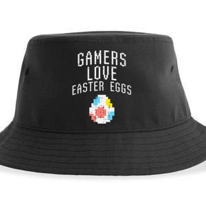 Gamers Love Easter Eggs Pixelated Easter Video Game Gaming Sustainable Bucket Hat