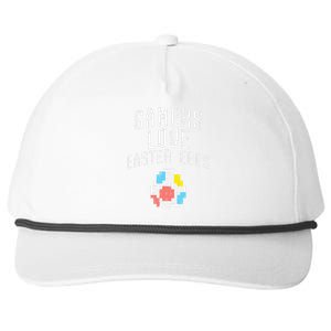 Gamers Love Easter Eggs Pixelated Easter Video Game Gaming Snapback Five-Panel Rope Hat