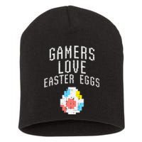 Gamers Love Easter Eggs Pixelated Easter Video Game Gaming Short Acrylic Beanie