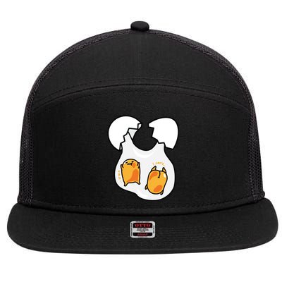 Gudetama Lazy Egg Twins Gift 7 Panel Mesh Trucker Snapback Hat