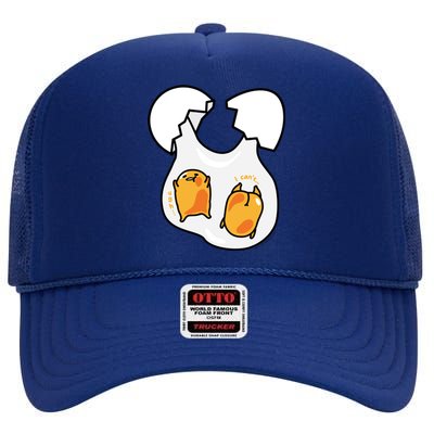 Gudetama Lazy Egg Twins Gift High Crown Mesh Back Trucker Hat