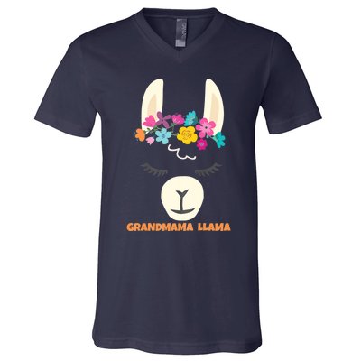 GRANDMAMA LLAMA Epic Last Minute Gift Valentines Birthday V-Neck T-Shirt