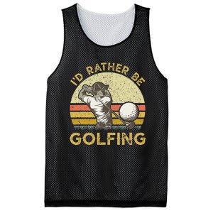 Golf Lover For Dad Papa Fathers Day ID Rather Be Golfing Mesh Reversible Basketball Jersey Tank