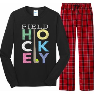 Girls Love Field Hockey Fun Birthday Gift Product Gift Long Sleeve Pajama Set