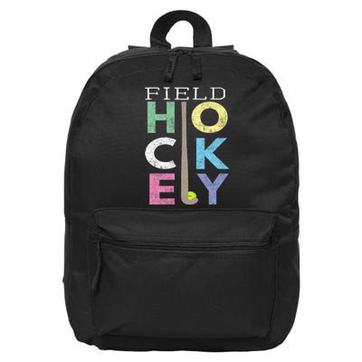 Girls Love Field Hockey Fun Birthday Gift Product Gift 16 in Basic Backpack