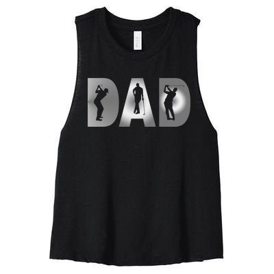 Golf Lover Fun Golf Dad Gift For Dad Father's Day Women's Racerback Cropped Tank