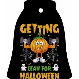 Getting Lean For Halloween Funny Workout Happy Halloween Ceramic Bell Ornament