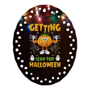 Getting Lean For Halloween Funny Workout Happy Halloween Ceramic Oval Ornament