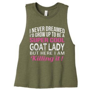 Goat Lady Funny Goat Lover Gifts Women's Racerback Cropped Tank